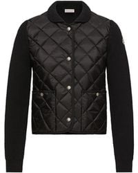 Moncler - Moncler Diamond Quilted Padded Wool Cardigan - Lyst