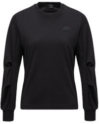 Moncler - Camiseta Con Mangas Plisadas De Algodón, Mujer, Talla - Lyst