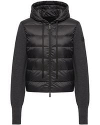 Moncler - Moncler Wool Hooded Padded Zip-Up Cardigan - Lyst