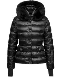 Moncler - Doudoune De Ski À Capuche Bordée De Shearling Armoniques - Lyst