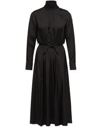 Moncler - Moncler Leather Logo Long Dress - Lyst