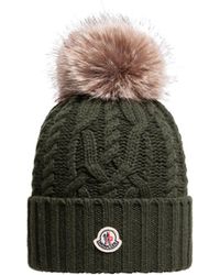 Moncler - Moncler Wool & Cashmere Blend Beanie With Pom Pom - Lyst