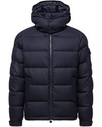 Moncler - Montgenevre Hooded Wool Flannel Short Down Jacket - Lyst