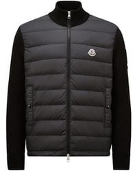 Moncler - Cardigan Zippé En Coton Matelassé - Lyst