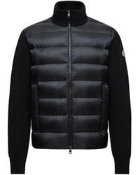 Moncler - Cárdigan Acolchado De Lana Y Cachemira Con Cremallera, Hombre, Talla - Lyst