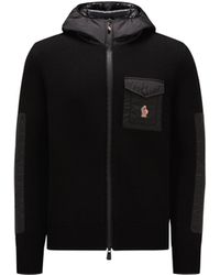 3 MONCLER GRENOBLE - Hooded Wool Cardigan - Lyst
