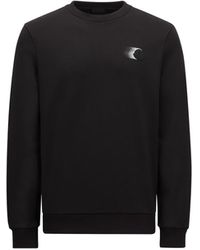 Moncler - Sweatshirt Aus Baumwolle Mit Verblasstem Logo-Motiv, Herren, Größe - Lyst