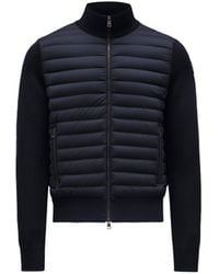 Moncler - Padded Cotton Zip-up Cardigan Blue - Lyst