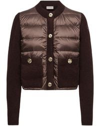 Moncler - Moncler Cárdigan Acolchado En Bouclé De Mezcla De Lana, Mujer, Talla - Lyst