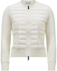 Moncler - Padded Wool Cardigan - Lyst