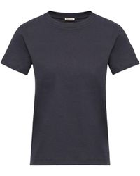 Moncler - Moncler Logo Patch Cotton Jersey T-Shirt - Lyst