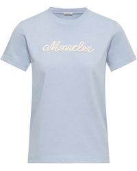 Moncler - Moncler Logo Embroidery Cotton T-Shirt - Lyst