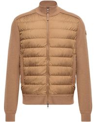 Moncler - Moncler Wool & Cashmere Blend Padded Zip-Up Cardigan - Lyst