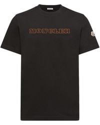 Moncler - Moncler Logo Cotton Jersey T-Shirt - Lyst