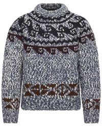 Moncler - Moncler Geometric Jacquard Wool Blend Jumper - Lyst