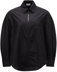Moncler - Poplin zip-up shirt - Lyst