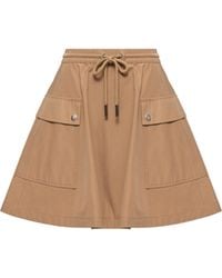 Moncler - Moncler Cotton Blend A-Line Mini Skirt - Lyst