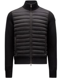 Moncler - Moncler Padded Crêpe Cotton Zip-Up Cardigan - Lyst