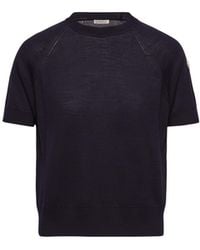 Moncler - Moncler Short Sleeve Wool Sweater - Lyst