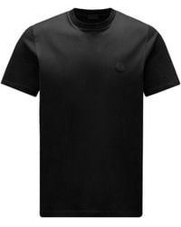 Moncler - T-shirt mit vertikalem logo - Lyst