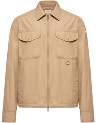Moncler - Moncler Cotton Poplin Long Sleeve Zip-Up Shirt Jacket - Lyst