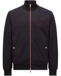Moncler - Tricolor-Trimmed Cotton Zip-Up Sweatshirt - Lyst