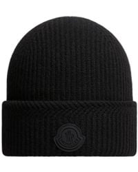 Moncler - Moncler Mütze Aus Kaschmir-Mischung Mit Logo, Herren, Größe - Lyst