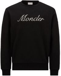 Moncler - Felpa Con Logo Ricamato - Lyst