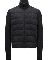 Moncler - Wool & Cashmere Padded Zip-Up Cardigan - Lyst