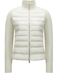 Moncler - Cardigan Zippé Matelassé En Laine - Lyst
