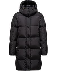Moncler - Litte Square-Quilted Hooded Long Down Jacket - Lyst