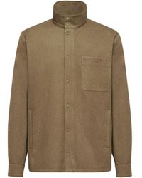 Moncler - Moncler Leather Logo Cotton Jacket - Lyst