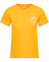 Moncler - Moncler T-Shirt En Coton À Logo Brodé, Femme, Taille - Lyst