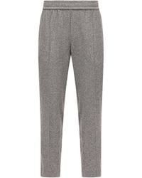 Moncler - Moncler Leather Logo Flannel Pants - Lyst