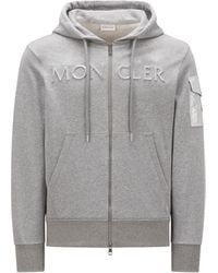 Moncler - Felpa in jersey di cotone con zip - Lyst