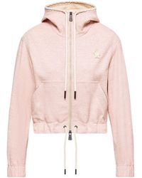 Moncler - Moncler Linen & Cotton Blend Zip-Up Hoodie - Lyst