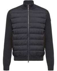 Moncler - Moncler Wool & Cashmere Blend Padded Zip-Up Cardigan - Lyst