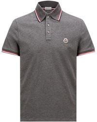 Moncler - Tricolor-Trimmed Cotton Piquet Polo Shirt - Lyst