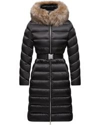 Moncler - Piumino Lungo Leersie Con Cappuccio E Orlo - Lyst