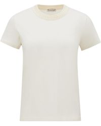 Moncler - Moncler Crochet Accent Cotton T-Shirt - Lyst