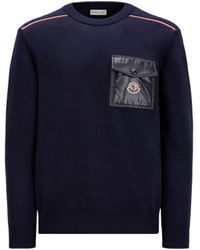 Moncler - Cotton Jumper With Pocket - Lyst