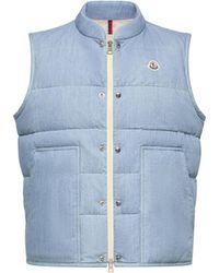 Moncler - Moncler Heceta Denim Down Vest - Lyst