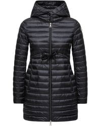 Moncler - Moncler Barbel Hooded Fit & Flare Long Down Jacket - Lyst
