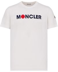 Moncler - Flocked Logo T-shirt White - Lyst