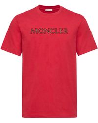 Moncler - Moncler Logo Print Cotton T-Shirt - Lyst