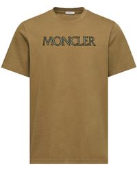 Moncler - Moncler Logo Print Cotton T-Shirt - Lyst