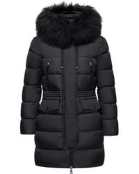 Moncler - Aphroti Hooded Shearling-Trimmed Long Down Jacket - Lyst