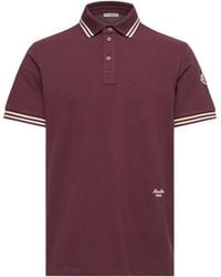 Moncler - Moncler Striped Trim Cotton Piquet Polo Shirt - Lyst