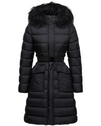 Moncler - Doudoune Longue À Capuche Bordée De Shearling Khloesse - Lyst