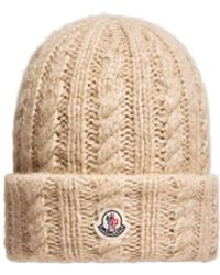 Moncler - Moncler Mütze Aus Wollmischung Mit Zopfmusterstrick, Damen, Größe - Lyst
